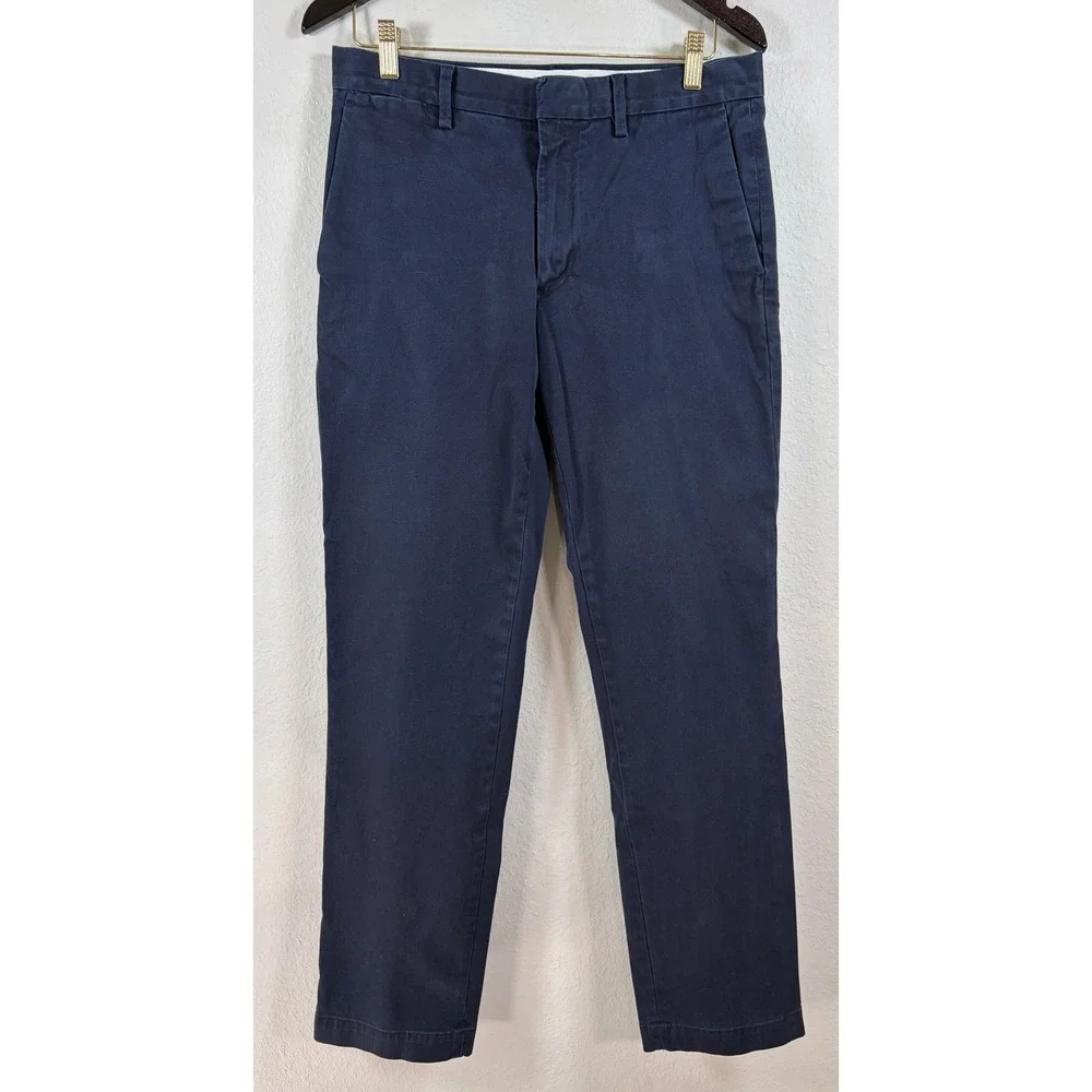 Banana Republic Mens Emerson Straight Fit Chino Pants Fits 31x32 Navy Trousers